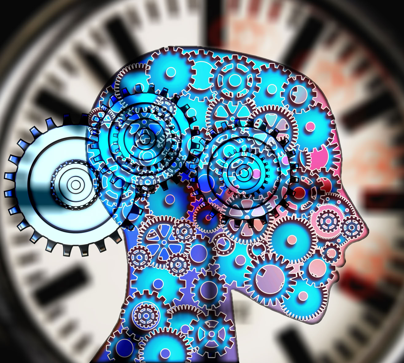 brain image with clock gears